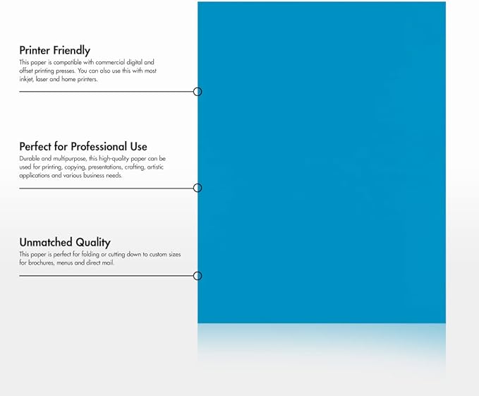 LUXPaper 8.5" x 11" Paper | Letter Size | Pool Blue | 80lb. Text | 50 Qty