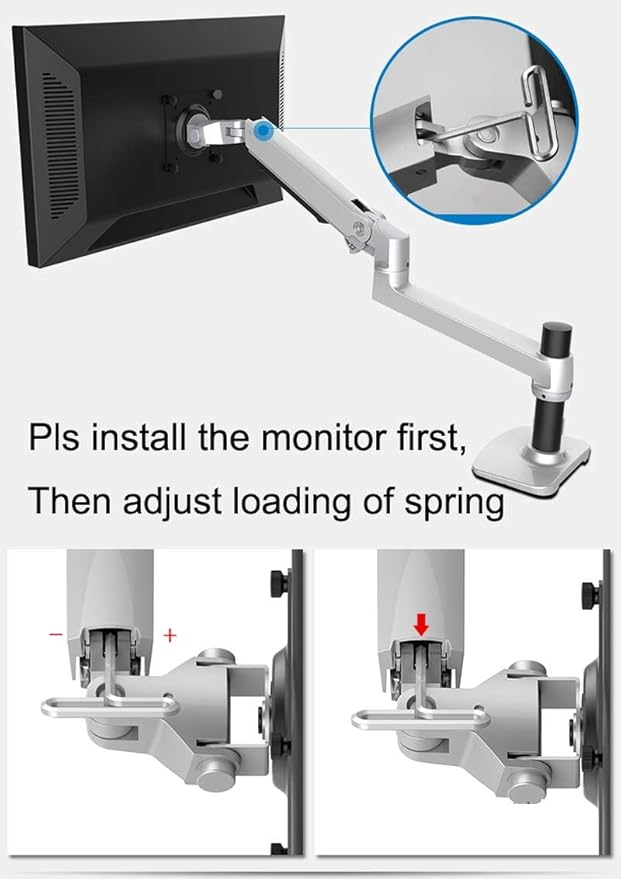 XSJ8013WT Wall Mount Laptop Holder Ultra Long Arm Aluminum Mechanical Spring Full Motion Laptop Mount Arm Monitor Holder Lapdesk (Black)
