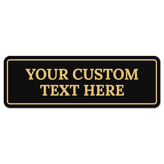 Custom Wall or Door Sign, Personalized Square Plaque Engraved Message for Bussiness, Property and Home Indoor/Outdoor, 3x9 Inches, Made in USA by Sigo Signs