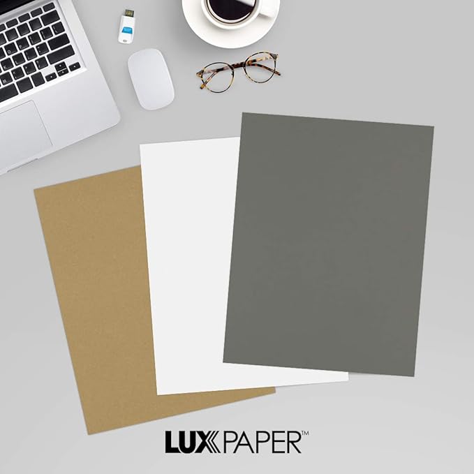 LUXPaper 8.5" x 11" Paper | Letter Size | Smoke Gray | 80lb. Text | 250 Qty