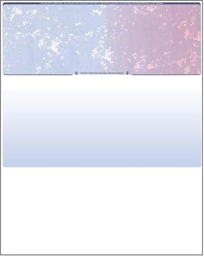 Compuchecks Top Blank Check Paper - 250 Pack, Quick-Books & Laser Printer Compatible - Security Business Checks with Voucher - 8.5" x 11" Blue/Red Prismatic