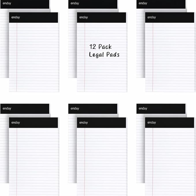 Emraw White Jr. Perforated Edge Legal Ruled Universal 50 Sheets Letter Writing Pad- 50 Ct. 5" x 8" inch (Pack of 12)
