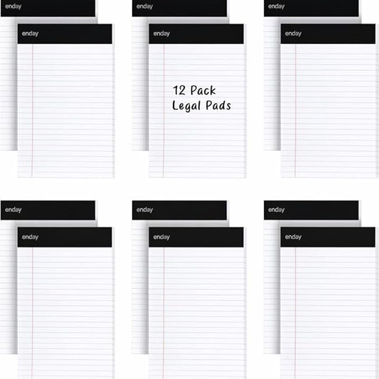Emraw White Jr. Perforated Edge Legal Ruled Universal 50 Sheets Letter Writing Pad- 50 Ct. 5" x 8" inch (Pack of 12)