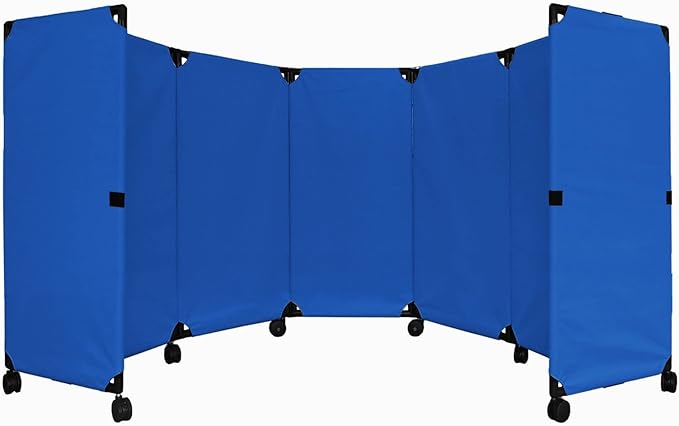 Versare MP10S Portable Folding Wall Partition | Economical 5 Panel Design | Portable Room Divider On Wheels | Adjustable, Freestanding Setup | Multiple Widths