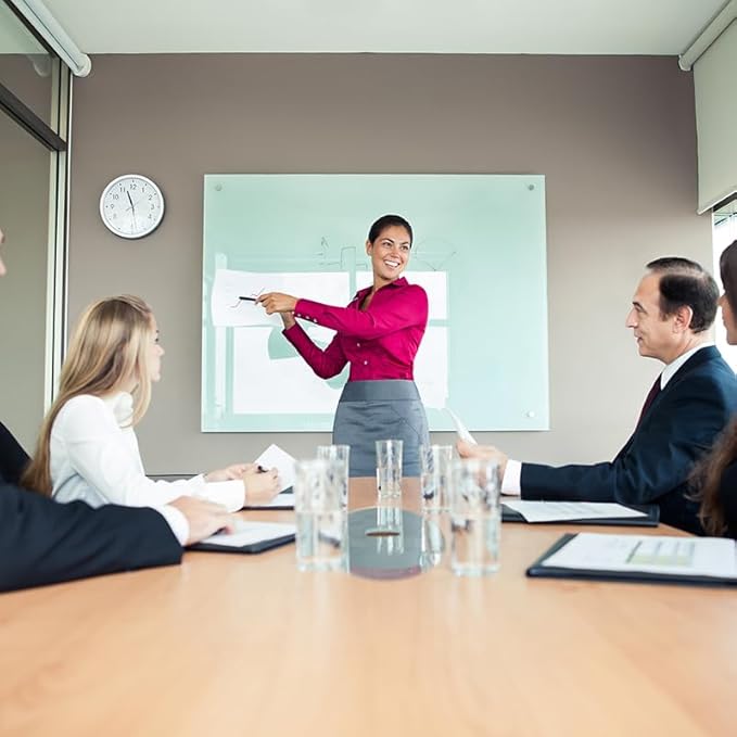 Magnetic Dry Erase Glass WhiteBoard - Frameless Wall Mounted Glass White Board for School Teaching Office Meeting 24"x36"