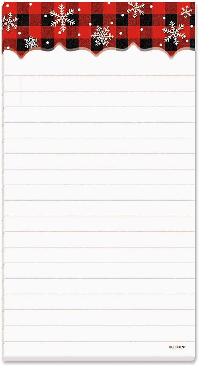 Current Buffalo Plaid Magnetic Holiday Notepad Set – Set of 5 Memo Pads, 60-Sheet Pads, 3 x 6½ Inches, Shopping List, To-Do Notes, Printed in The USA