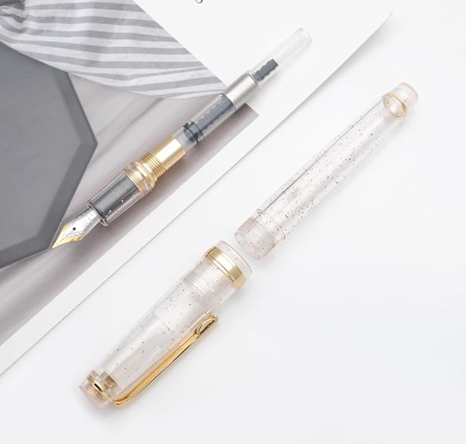 JINHAO 82 Fountain Pen (Transparent Fluorescent,Fine Nib 0.5mm)