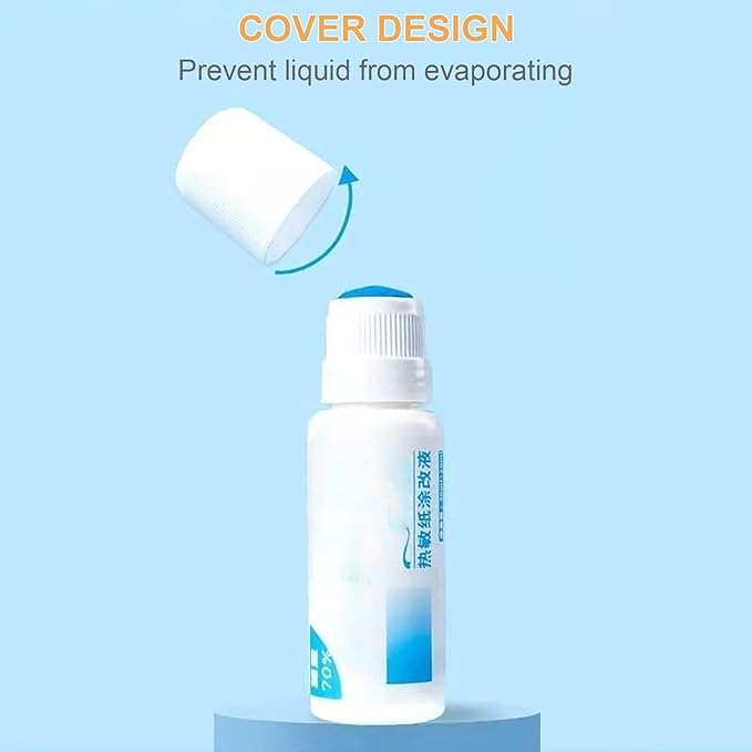 Liquid paper Correction Fluid|Thermal Paper Data Protection Fluid - Anti-Leakage Data Fluid - Roller Stamper Correction Fluid Security Stamp For Theft Protection, Personal Information Black out