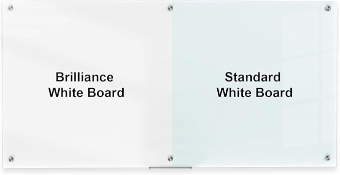 Large Glass Whiteboard, 96 x 48 Inches Magnetic Glass Dry Erase Board for Wall, 8' x 4' Brilliance White Board for Office, Home, School