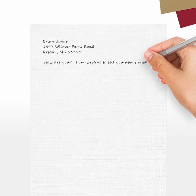 LUXPaper 8.5" x 11" Classic Linen Paper | Letter Size | Avon Brilliant White | 70lb. Text | 1,000 Qty