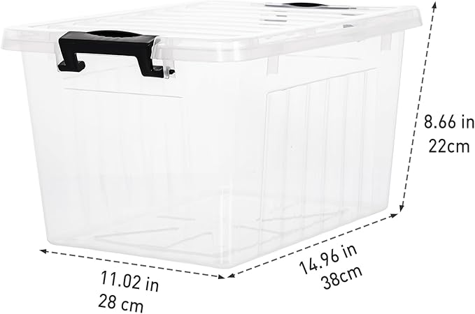 Citylife 22 QT Clear Plastic Storage Bins with Lids Stackable and Nestable Storage Boxes with Lids Large Plastic Storage Containers for Garage, Closet, Kitchen, 4 Packs