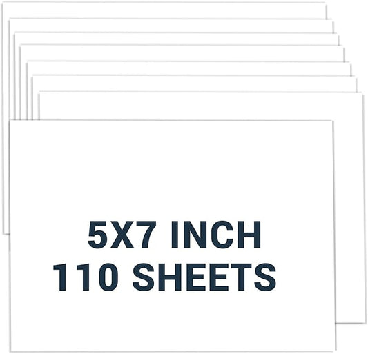 Cardstock 5x7, 110 Sheets Card Stock, White Thick Printer Paper 75 lb/200 gsm, Heavy Card stock, Cardstock Paper for Invitations, Diy Cards, Business Cards, Menus, Crafts, Drawing etc