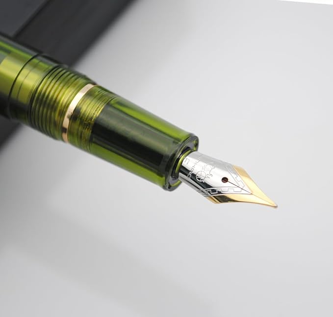JINHAO 82 Fountain Pen (Transparent Olive Green,Fine Nib 0.5mm)