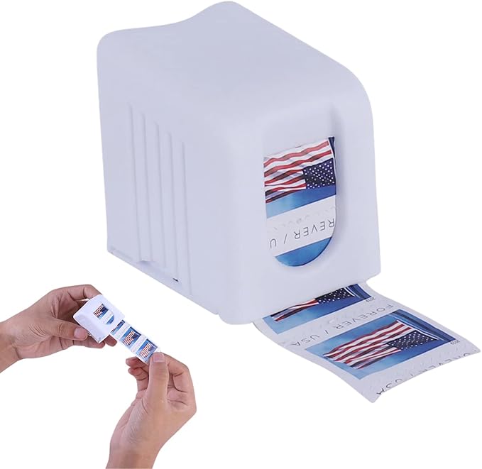 Postage Stamp Dispenser for Roll of 100 Stamps,Stamp Roll Holder for US Forever Stamps,Stamps Dispenser for Desk Table Organizer Home Office Supplies