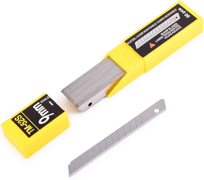 Gomake 9mm Utility Knife Replacement Blades, Snap Off Blades for 9MM Universal Art Knife,Stainless Steel Blades Use in Office, Home, Arts, Crafts - 100PCS
