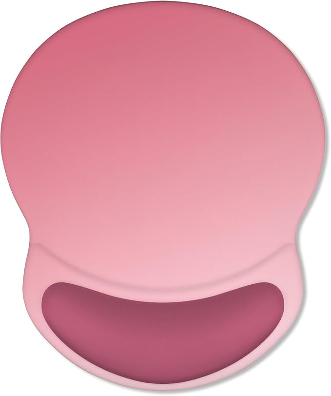 ITNRSIIET Ergonomic Mouse Pad with Comfort Gel Wrist Rest, Non-Slip PU Base, Smooth Textured Surface, Reduces Hand Fatigue & Wrist Pain, 8.7 x 7.2 Inch for Office Gaming Home, Pink Ombre