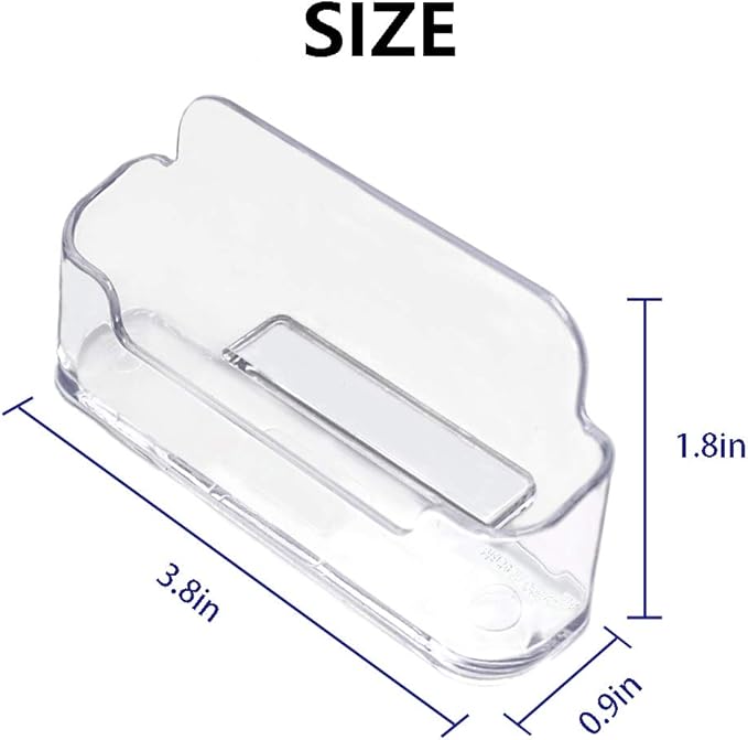 Qizpcer 4 Pack Clear Plastic Business Card Holder,Acrylic Business Card Display for Desk Business Card Stand