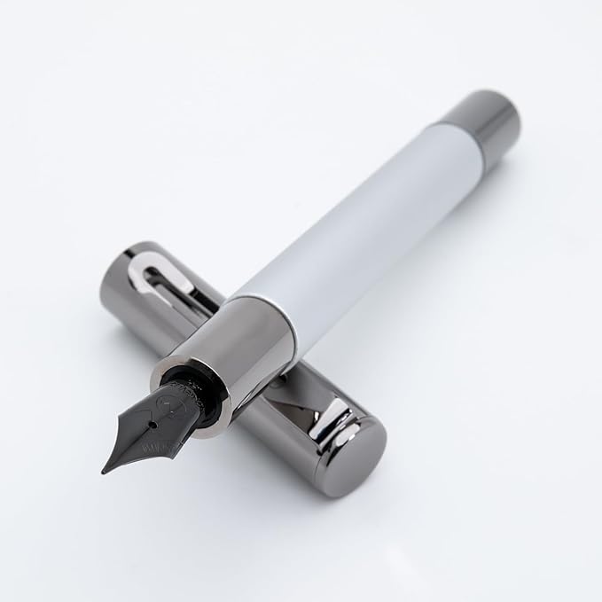Monteverde USA Ritma Fountain Pen in Silver – Medium Nib, Balanced JoWo Stainless Steel, Refillable Ink Cartridge/Converter – Perfect for Professionals & Writing Enthusiasts