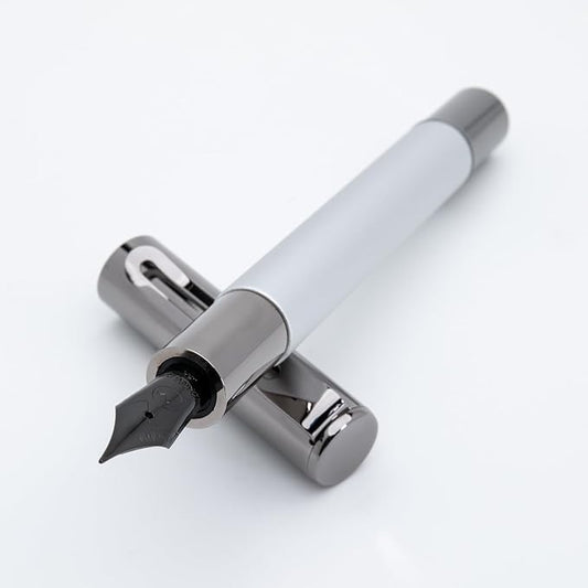 Monteverde USA Ritma Fountain Pen in Silver – Medium Nib, Balanced JoWo Stainless Steel, Refillable Ink Cartridge/Converter – Perfect for Professionals & Writing Enthusiasts