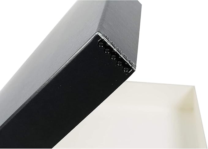 Lineco Folio Storage Box, Clamshell Design with Metal Edge. 11.5x17.5x1.75 Inches, Archival Boxboard, Preserve Photos, Cards, Magazines, Documents, Art, Ephemera, Family Records, Black, Pack of 2