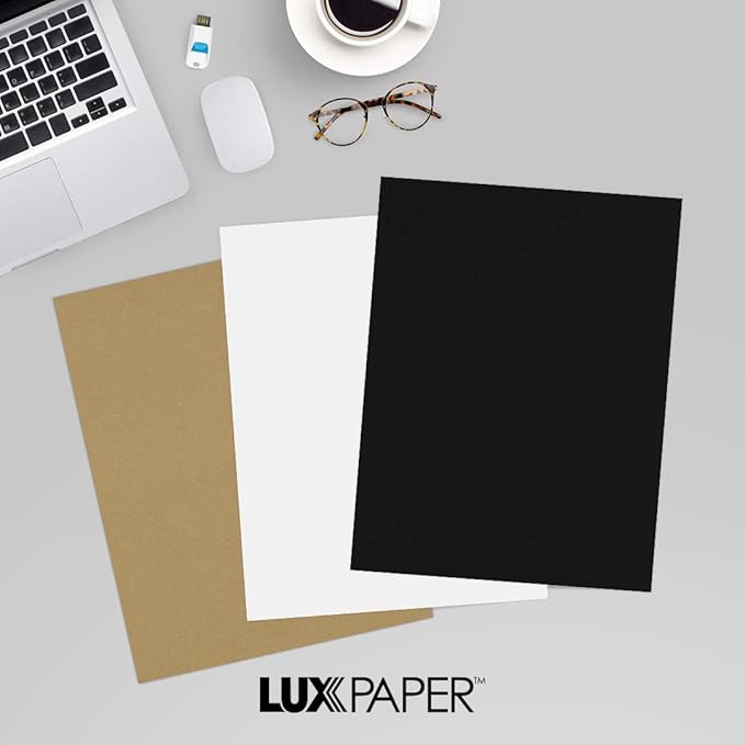 LUXPaper 8.5" x 11" Paper | Letter Size | Midnight Black | 28lb. (80lb. Text) | 250 Qty