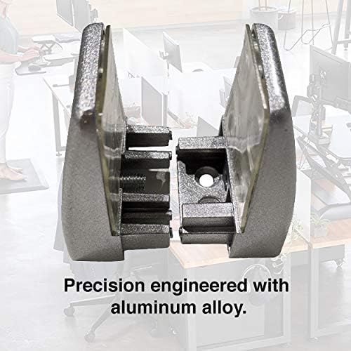 Precision-Milled Aluminum clamp Set for Office Privacy Panels. Includes Rubber-Grip Acrylic Standoff mounts and Adjustable Brackets. Ideal for Metal Shelf Support with Screws and Allen Wrench kit