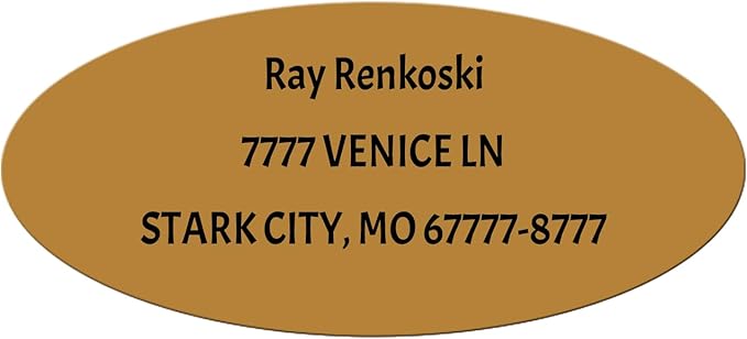 Made in USA Custom Return Address Stickers Labels Customized Mailing Label for Envelopes, Personalized Self Adhesive Flat Sheet Oval Labels