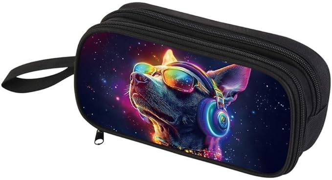 HiGaits Pencil Case for Boys,Multi-Slot Large Capacity Pencil Pouch with Soft Zipper, Durable Pen Box Dog