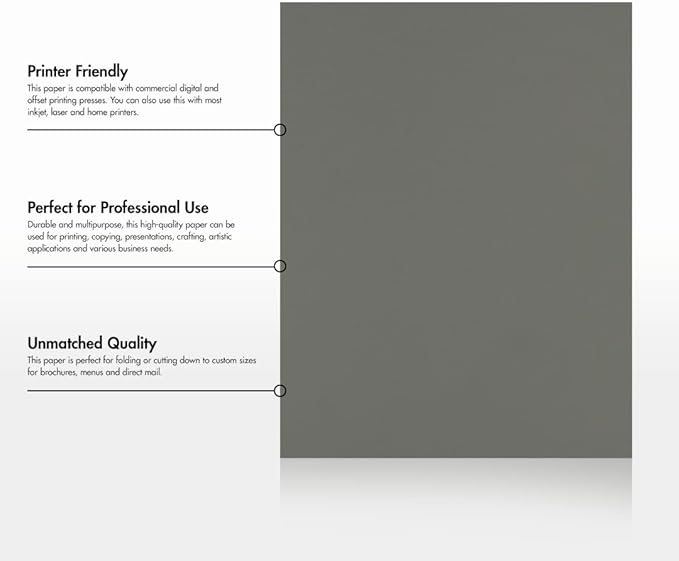 LUXPaper 8.5" x 11" Paper | Letter Size | Smoke Gray | 80lb. Text | 250 Qty