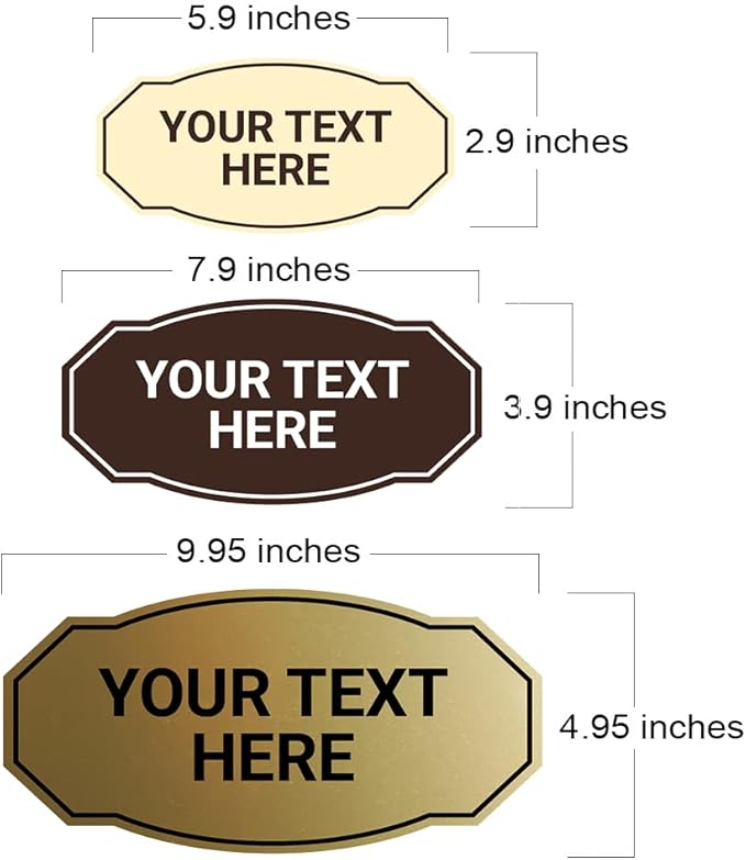 Custom Victorian Wall or Door Sign – Personalized Plastic Sign with Your Text – Easy to Install with Strong Double-Sided Tape – Indoor/Outdoor Use – Made in the USA