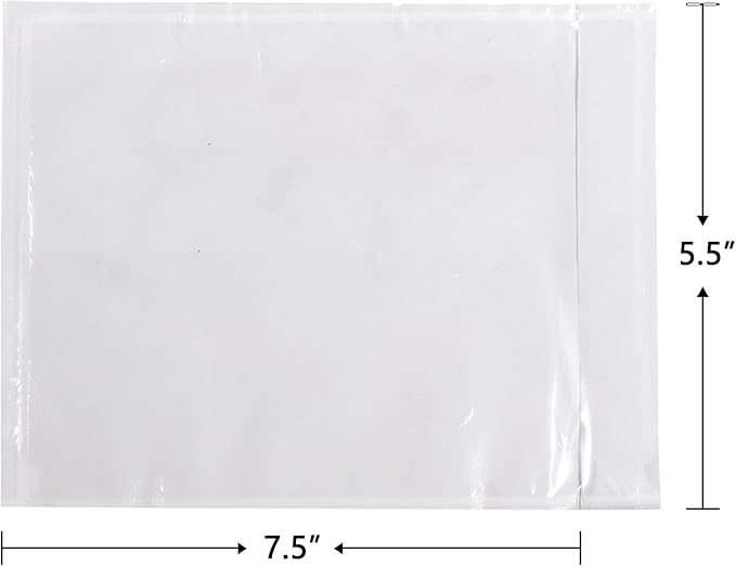 iMailer - 200 PCS 7.5"x5.5" Packing List Pouch- Clear Plastic Envelopes with Self-Adhesive Seal for Packing Slips and Invoices