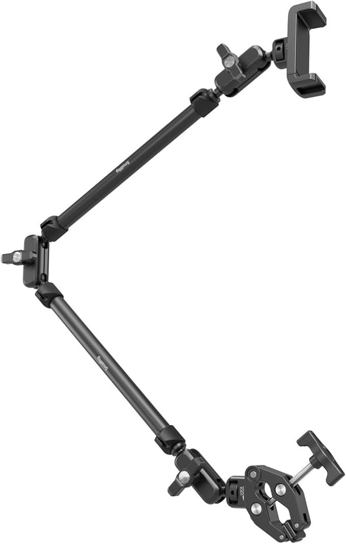 SmallRig 22.4" Magic Arm with Super Clamp, Overhead Phone Mount, Flexible Desk Camera Mount with 1/4" Screw and Cable Clip, Max Load 2.2lb, for iPhone, Action Camera, Video Light, Webcam, Mic - 5625