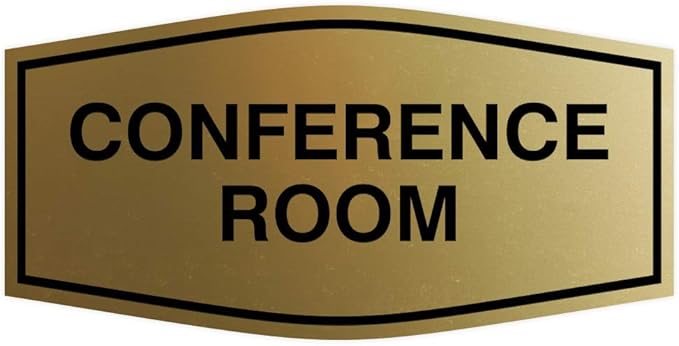 Fancy Conference Room Sign (Brushed Gold) - Medium
