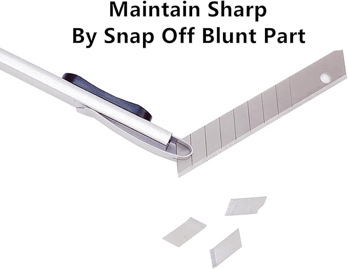 CCyanzi 9mm Stainless Steel Utility Knife with Snap off blades Replacement, Retractable Utility Knife Set, for Box Cutter, Vinyl Knives, Precision Cutter