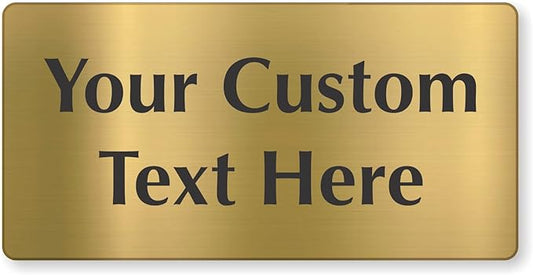 SmartSign Custom Brass Sign - 6" x 12", 40 mil REAL Bugle Brass Metal, Personalized Name Door Sign, Heavy-Duty Premium Engraved Door/Wall Mount Plaque for Business/Office, Gold and Black