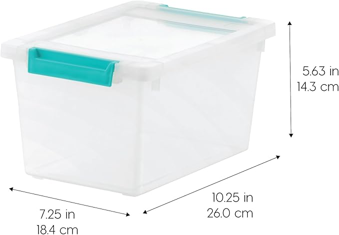 IRIS USA 4 Qt. Plastic Storage Bins Containers with Lids, 6 Pack, Small Sensory Bin, Craft Storage, Craft Organizers & Storage, Organizing Container for Home, Office & Art Supplies, Stackable, Clear