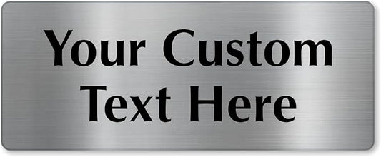 SmartSign Custom Steel Sign - 4" x 10", 40 mil Stainless Steel Metal, Personalized Engraved Sign for Business, Office, Door, Wall, Heavy-Duty Premium Engraved Steel Plaque, Silver and Black