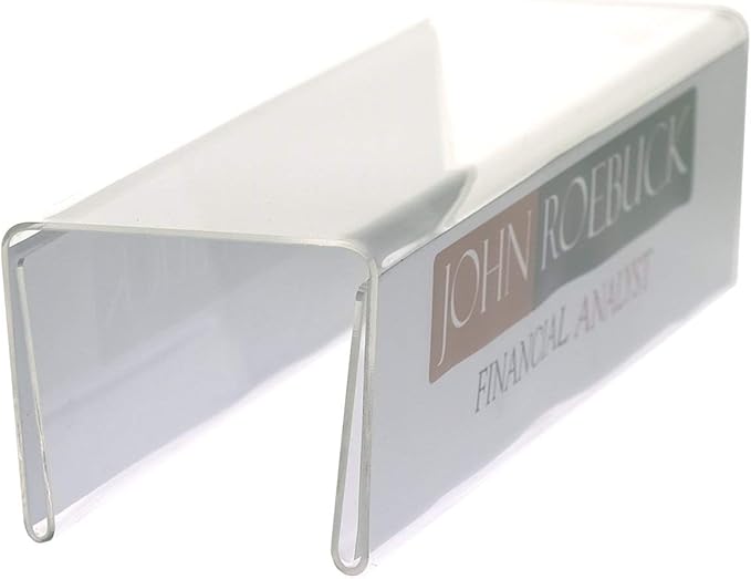 Source One Deluxe Clear Acrylic Cubicle Sign Holder & Name Plates 3 Sizes Available (2 1/4 Inch Hook, Name Plate Double Sided)