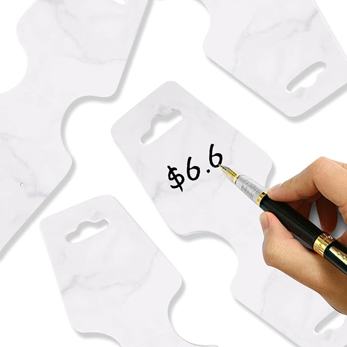 200PCS Bracelet Cards,Necklace Cards,Keychain Display Cards,Hair Band Cards,Self Adhensive Fold Over Jewelry Packaging (Mable, 1.8x4.7 inches)