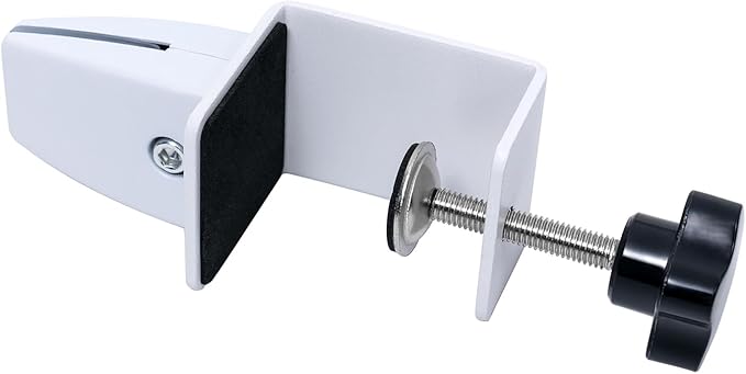 Adjustable Desk Divider Partition Clips, Sneeze Guard Support Clamps for 1/8" to 1" Thick Panels, Desk Privacy Panel Clips for Office and Home Use, 6-Pack, White