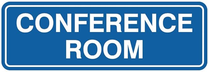 Standard Conference Room Sign - Blue - Large 1 Pack