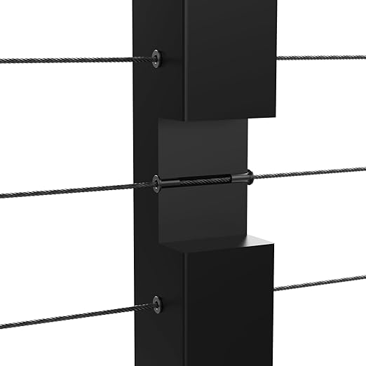 BLIKA 100 Pack Black Stainless Steel Protector Sleeves for 1/8" 5/32" or 3/16" Deck Cable Railing, for Wood/Composite Posts, T316 Marine Grade, Black Cable Railing Protector Sleeves