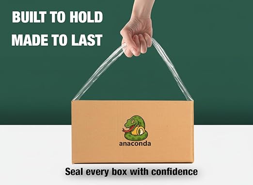 AnacondaGrip 40 Rolls Clear Packing Tape – Heavy Duty 2” Wide x 65 Yards per Roll, 2625 Total Yards | Shipping, Moving & Storage Box Sealing