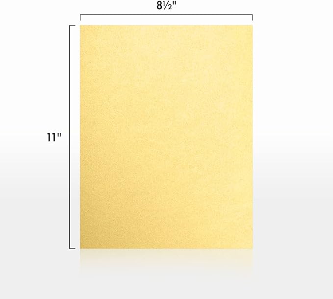 LUXPaper 8.5" x 11" Cardstock | Letter Size | Gold Metallic | 105lb. Cover (192lb. Text) | 50 Qty