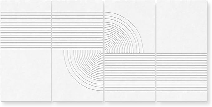UMIACOUSTICS 4 Pack Art Acoustic Panels,Total 94.4” x 47.2” Sound Absorbing Wall Panels,Decorative Sound Treatment Panel for Home, Office, Recording Studio,White