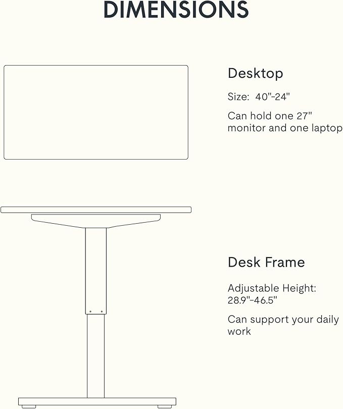 FLEXISPOT EN1 One-Piece Standing Desk, 40"x24" Seamless Desktop Electric Height Adjustable Desk for Home Office, Multi-Monitor Setups & Easy Assembly, Maple