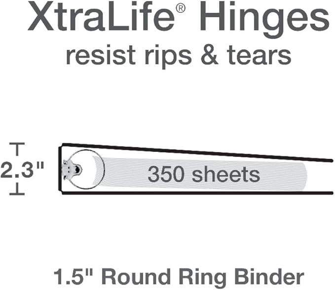 Oxford Cardinal 3 Ring Binders, Binders for School and Office, Durable 1.5 Inch, Round Rings, Holds 350 Sheets, ClearVue Presentation View, Non-Stick, Assorted Bright Colors, 4 Pack (79553)