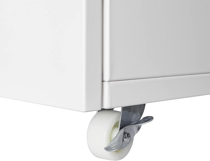 Zateety Metal Printer Stand with Storage Mobile Printer Tables for Small Spaces with Door Adjustable Shelf File Cabinet on Wheels for Home Office