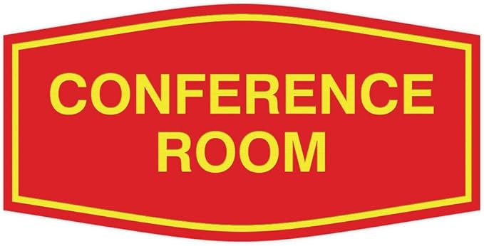 Fancy Conference Room Sign (Red/Yellow) - Large