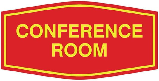 Fancy Conference Room Sign (Red/Yellow) - Large